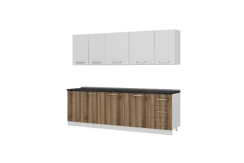MİNAR CEMRE 255 CM MUTFAK DOLABI BEYAZ DORE 255-D1
