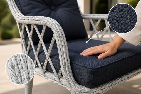 AHLAT MİNİ 4 KİŞİLİK RATTAN BALKON TAKIMI, GRİ