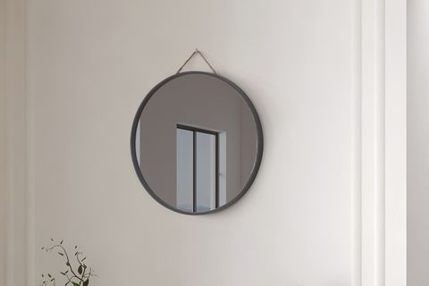 MİRORA İKİLİ YUVARLAK DEKORATİF DUVAR AYNASI, ANTRASİT, 60-48 CM