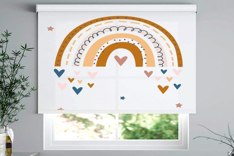 TURUNCU KALP GÖKKUŞAĞI DESENLİ DİJİTAL BASKILI ÇOCUK ODASI STORE PERDE 180X200