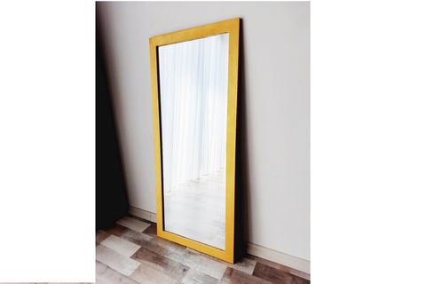 DFN WOOD DUVAR BOY AYNASI, GOLD, 150X70