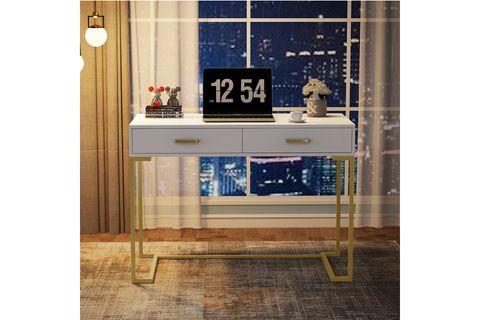 VİVİAN GOLD METAL ÇALIŞMA MASASI, BEYAZ