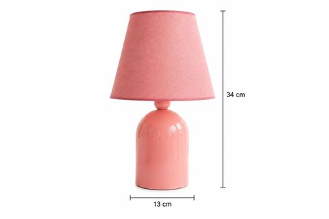 LİVA KUMAŞ ABAJUR, PEMBE, 34 CM