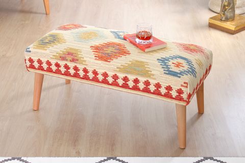 BESHİR KİLİM BENCH PUF, KREM