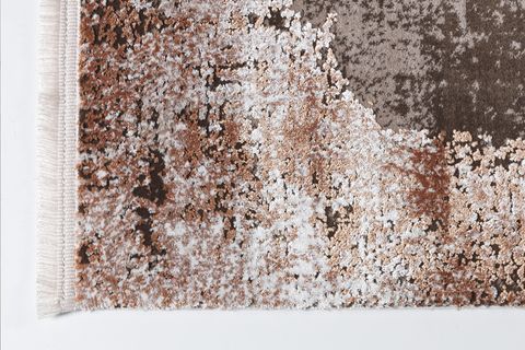 ATLAS HALI FRAPE FP02B KAHVE KREM TURUNCU MODERN SALON HALISI 100X200