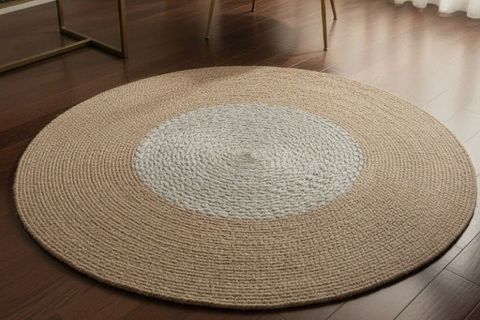 ATLAS YUVARLAK MODEL HALI, NATURAL TAŞ GRİ, 100 CM