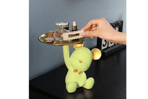 TABAK TUTAN AYICIK BİBLO SUNUMLUK, SARI