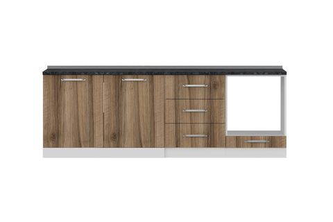 MİNAR 240 CM MUTFAK DOLABI BEYAZ DORE 240-D7-ALT MODÜL