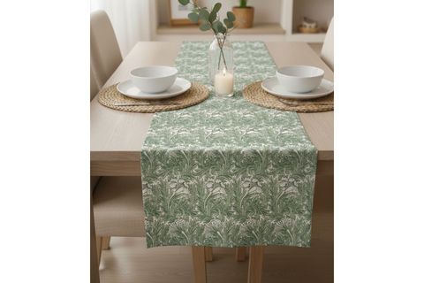 ZÜMRÜT BAHÇE PAMUKLU MASA RUNNER, 0045 50X150