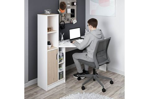 VİORA ÇALIŞMA MASASI, BEYAZ DERİN SEPET