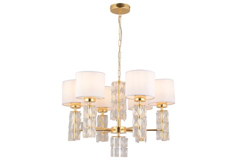 DARELL ALTILI KRİSTALLİ AVİZE, BEYAZ GOLD