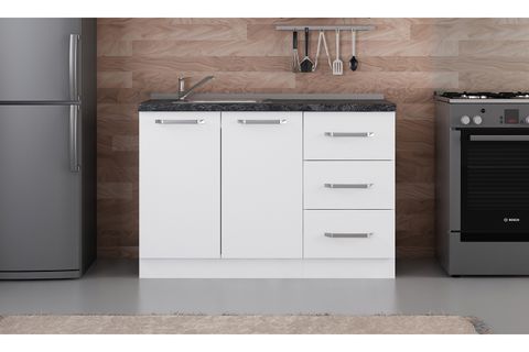 MİNAR 125 CM MUTFAK DOLABI BEYAZ 125-B2-ALT MODÜL