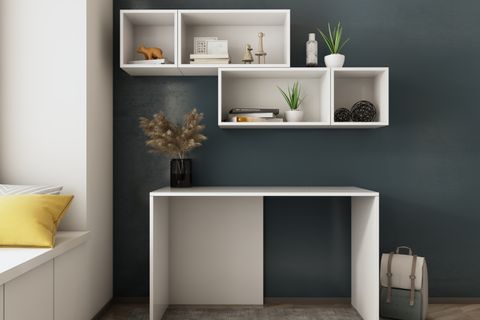 MODERN ÇALIŞMA MASASI, DUVAR RAFLI GENİŞ