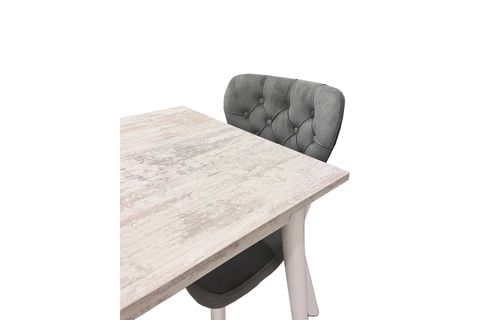 MENDEL MASA VE RİVONE SANDALYE TAKIMI, KRİSTAL, 70X70