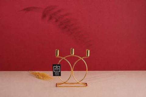 MBA GEOMETRİ ŞAMDAN MUMLUK, GOLD, 20X7X24 CM