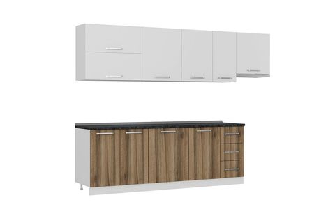 MİNAR LOTUS 290 CM MUTFAK DOLABI BEYAZ DORE 290-D7