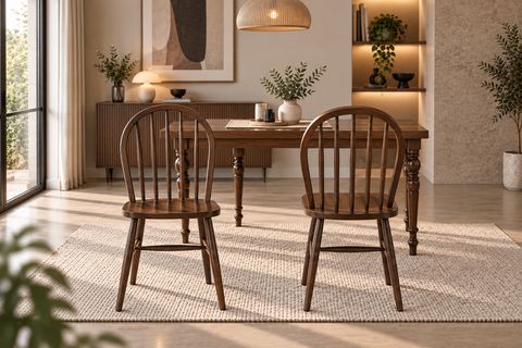 DAMLA COUNTRY MASA, AMERİKAN SANDALYE, CEVİZ, 125X80
