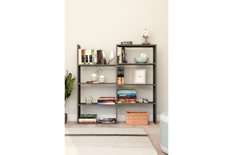 CREA MODÜLER KÖŞE KİTAPLIK, 8 RAFLI, ANTRASİT