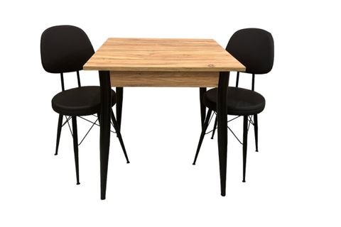 MENDEL MASA VE EYFEL SANDALYE TAKIMI, ATLANTİK ÇAM, 70X70