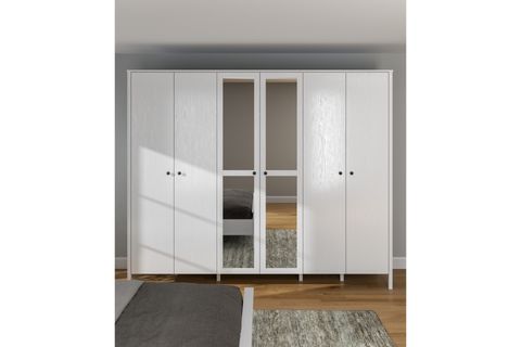 LUMERA GARDIROP, 6 KAPAK GİZLİ ÇEKMECELİ AYNALI