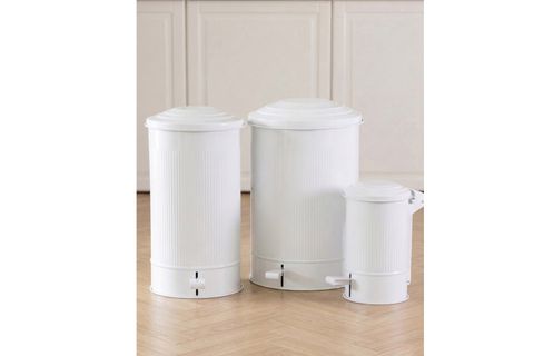 THE MİA STRİPE MUTFAK VE BANYO ÇÖP KOVASI, BEYAZ, 5 LT