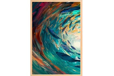 MAVİ FIRTINA ÇERÇEVELİ PANO SET, 50X70