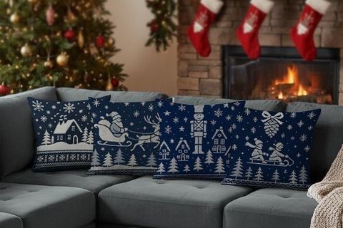 YILBAŞI TEMALI DÖRTLÜ KIRLENT KILIFI, LACİVERT, 1042