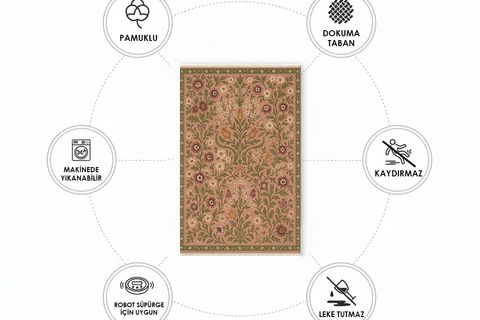 SOFT LALE DOKUMA TABAN HALI, 475 YNG, 80X150 CM
