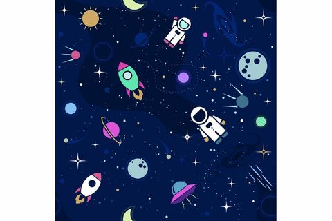 UZAY ASTRONOT TEMALI ÇOCUK ODASI DUVAR KAĞIDI