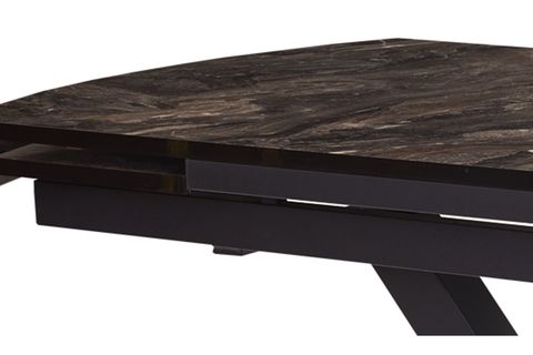 GREYLAND 2 SİYAH MERMER DESENLİ MUTFAK MASASI TAKIMI 130-190CM