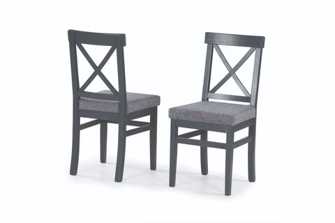 DAMLA SABİT MASA + ÇAPRAZ DÖŞEMELİ SANDALYE, ANTRASİT, 125X80