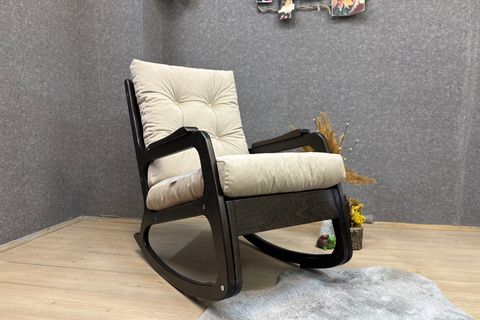 KONTES SALLANAN SANDALYE, KREM, WENGE SİYAH