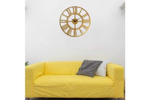 GOLD CLASSY METAL DUVAR SAATİ, 50 CM