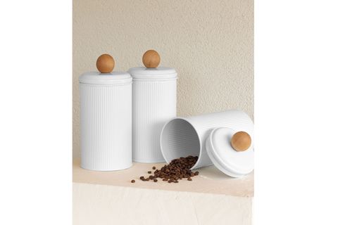 THE MİA STRİPE ÇAY KAHVE ŞEKER KAVANOZU BEYAZ 1,20 LT