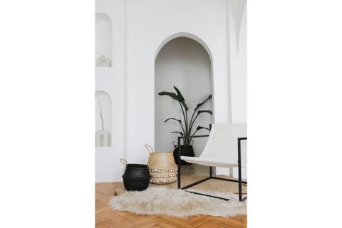 KATLANABİLİR HASIR SEPET SİYAH LARGE BOY