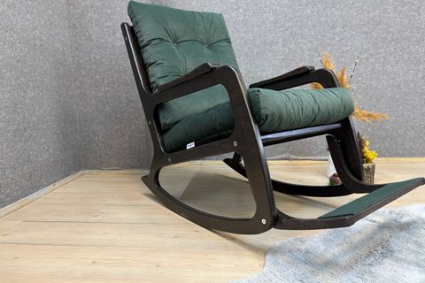 KONTES SALLANAN SANDALYE, HAKİ YEŞİL, WENGE SİYAH