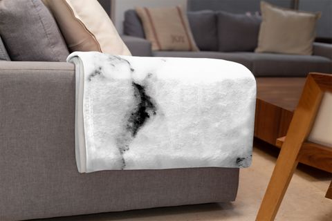 SİYAH MERMER BASKILI WELSOFT TV BATTANİYESİ, 130X170