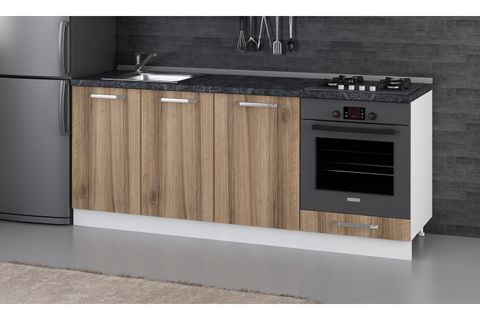 MİNAR 200 CM MUTFAK DOLABI BEYAZ DORE 200-D6-ALT MODÜL