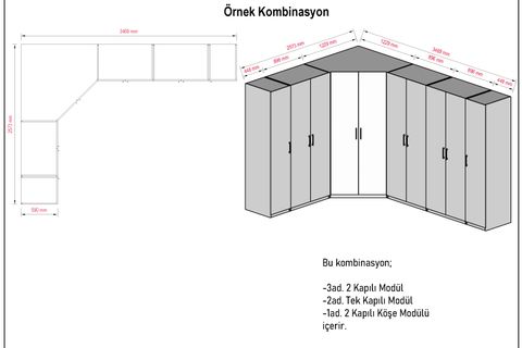 ETİ ÇOK AMAÇLI GARDIROP, 2 KAPAKLI