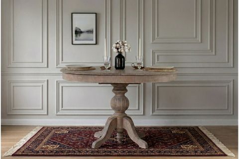 RONYA İSKANDİNAV BOHEM ESKİTME RENKLİ OVAL AÇILIR MASA, 80X120