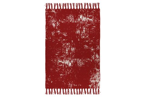 KARNAVAL HOME BABİL SERİ 038 İSKANDİNAV STİL GEOMETRİK MOTİFLİ OTANTİK KARA TEZGAH ÇİFT TARAFLI KİLİM,  KIRMIZI, 80X150