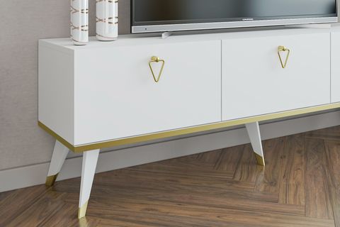MOBİLYA GEZEGENİ ZOEY TV ÜNİTESİ, BEYAZ ALTIN, 150 CM
