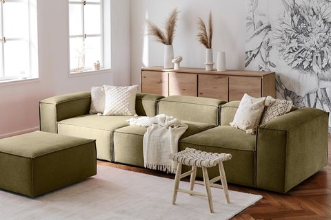 LENA KETEN MODÜLER KÖŞE KOLTUK, YEŞİL