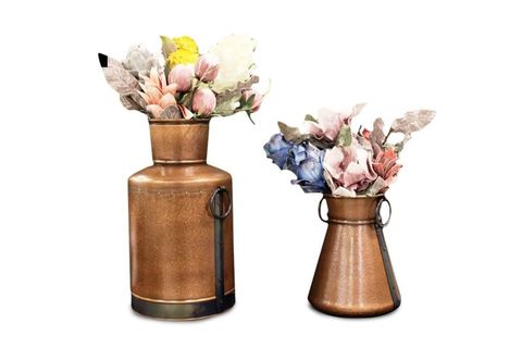 FİDEX HOME DEKORATİF ŞIK BAKIR KAPLAMA BÜYÜK VAZO OBJE BAKIR