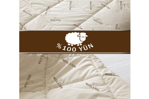 MONO BEBEK YORGANI, %100 DOĞAL MERİNOS KUZU YÜNÜ, 100X150 CM