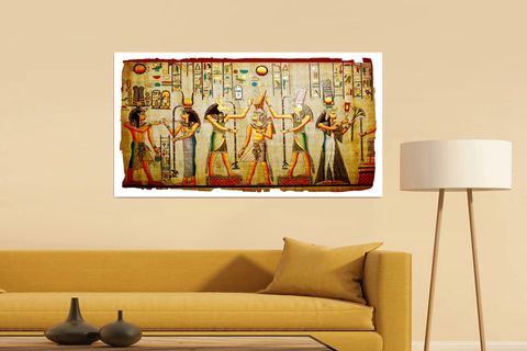 TABLO,LIFE ANTİK MISIR HİYEROGLİF 4 ETNİK KANVAS TABLO, 100X150