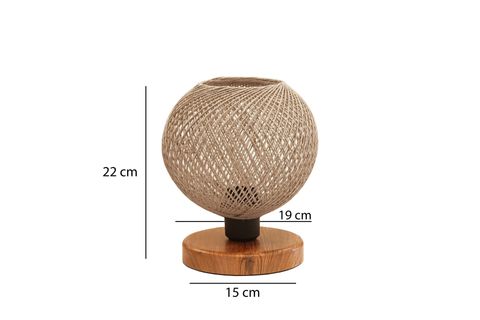 HOMİNG KÜRE JÜT AHŞAP TABANLI ABAJUR AYD-3301