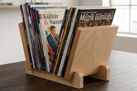 VİNTRA PLAK, DERGİ, GAZETE, KİTAP İÇİN MODÜLER RAF, NATURAL RENK