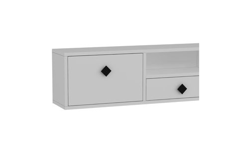 DROPDD TV SEHPASI, BEYAZ SİYAH KULP, DUVARA MONTAJ, 1305DROPDD 1