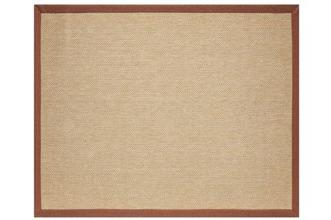 BORDÜRLÜ HASIR DOKULU SİSAL MAKİNE HALISI, BEJ, 120X600